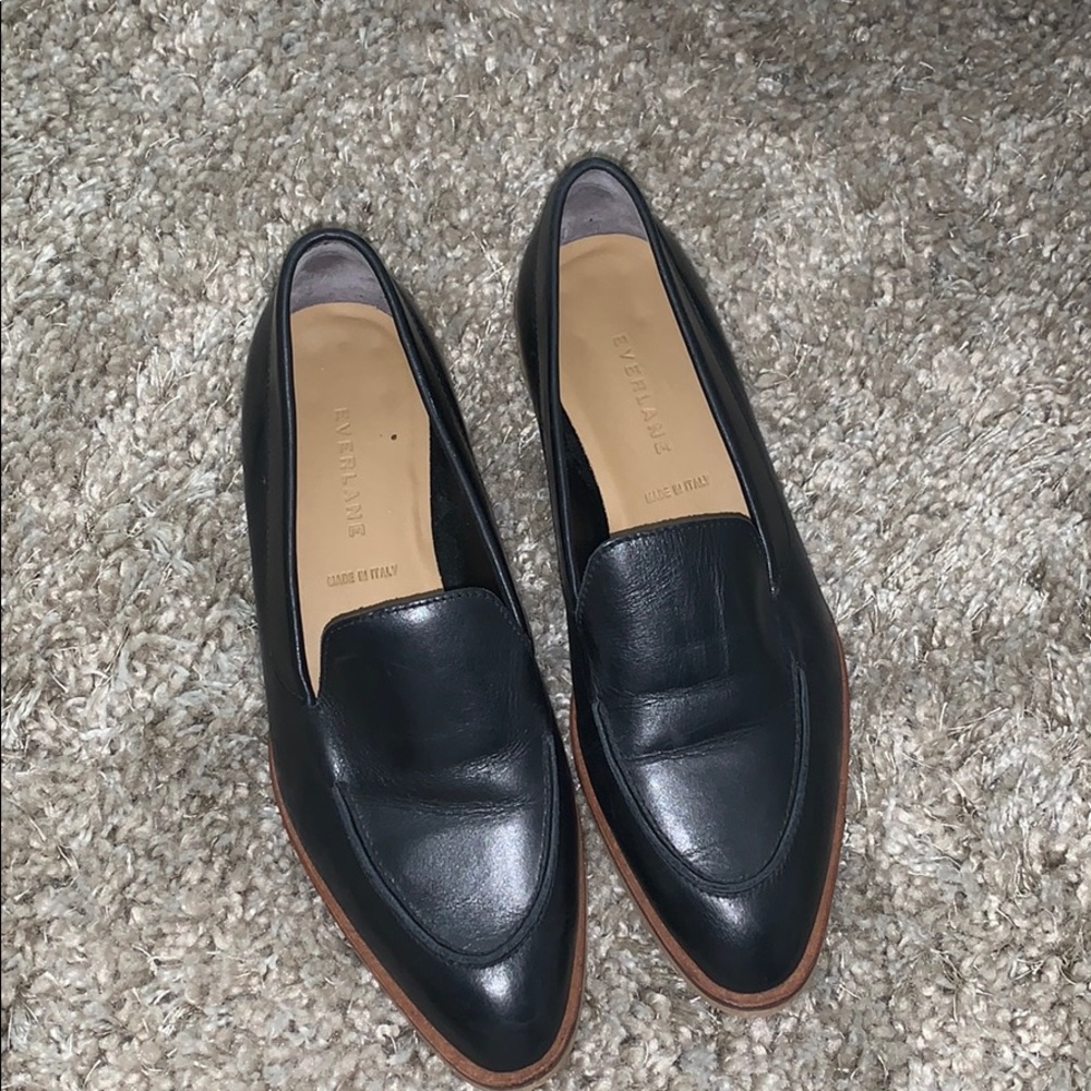 EVERLANE BLACK LEATHER LOAFERS